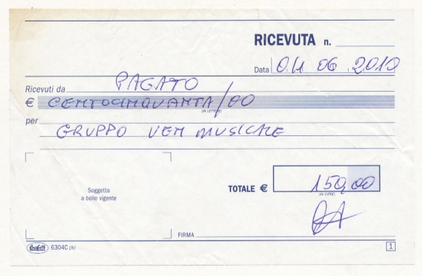 22 ricevuta 22 ricevuta